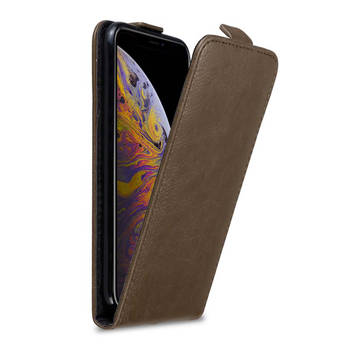 Cadorabo Hoesje geschikt voor Apple iPhone XS MAX in KOFFIE BRUIN - Beschermhoes Flip Case Cover magnetische sluiting