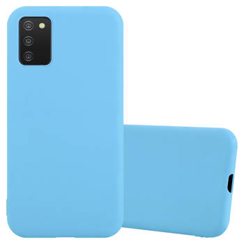 Cadorabo Hoesje geschikt voor Samsung Galaxy A03s in CANDY BLAUW - Beschermhoes TPU silicone Case Cover