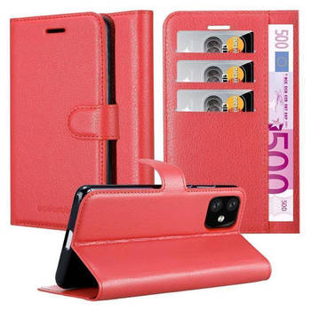 Cadorabo Hoesje geschikt voor Apple iPhone 11 in KARMIJN ROOD - Beschermhoes Cover magnetische sluiting Case