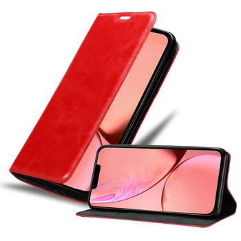 Cadorabo Hoesje geschikt voor Apple iPhone 13 PRO in APPEL ROOD - Beschermhoes Case magnetische sluiting Cover