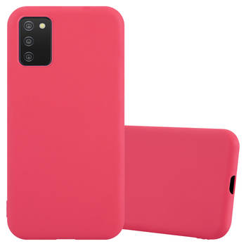 Cadorabo Hoesje geschikt voor Samsung Galaxy A03s in CANDY ROOD - Beschermhoes TPU silicone Case Cover