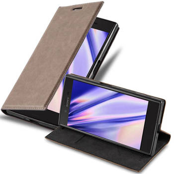 Cadorabo Hoesje geschikt voor Sony Xperia XZ / XZs in KOFFIE BRUIN - Beschermhoes Case magnetische sluiting Cover