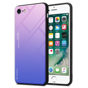 Cadorabo Hoesje geschikt voor Apple iPhone 7 / 7S / 8 / SE 2020 in ROZE - BLAUW - Tweekleurige beschermhoes TPU-silicone
