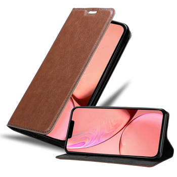 Cadorabo Hoesje geschikt voor Apple iPhone 13 MINI in CAPPUCCINO BRUIN - Beschermhoes Case magnetische sluiting Cover