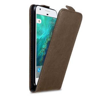 Cadorabo Hoesje geschikt voor Google PIXEL in KOFFIE BRUIN - Beschermhoes Flip Case Cover magnetische sluiting