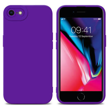 Cadorabo Hoesje geschikt voor Apple iPhone 7 / 7S / 8 / SE 2020 in FLUID DONKER PAARS - Beschermhoes TPU silicone Cover