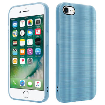 Cadorabo Hoesje geschikt voor Apple iPhone 7 / 7S / 8 / SE 2020 in Brushed Turqoise - Beschermhoes Case Cover TPU