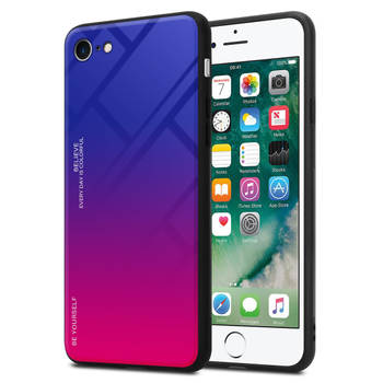 Cadorabo Hoesje geschikt voor Apple iPhone 7 / 7S / 8 / SE 2020 in PAARS - ROOD - Tweekleurige beschermhoes TPU-silicone