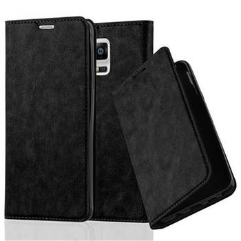 Cadorabo Hoesje geschikt voor Samsung Galaxy NOTE 4 in ZWARTE NACHT - Beschermhoes Case magnetische sluiting Cover