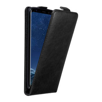 Cadorabo Hoesje geschikt voor Samsung Galaxy S8 PLUS in ZWARTE NACHT - Beschermhoes Flip Case Cover magnetische sluiting