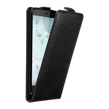 Cadorabo Hoesje geschikt voor HTC U PLAY in ZWARTE NACHT - Beschermhoes Flip Case Cover magnetische sluiting