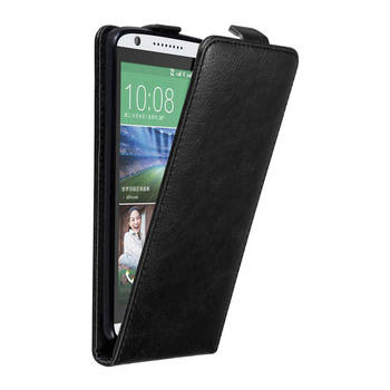 Cadorabo Hoesje geschikt voor HTC Desire 820 in ZWARTE NACHT - Beschermhoes Flip Case Cover magnetische sluiting