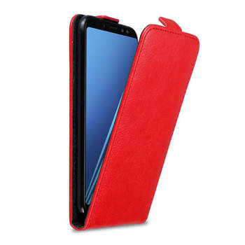 Cadorabo Hoesje geschikt voor Samsung Galaxy A8 2018 in APPEL ROOD - Beschermhoes Flip Case Cover magnetische sluiting