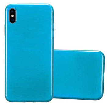 Cadorabo Hoesje geschikt voor Apple iPhone XS MAX in TURKOOIS - Beschermhoes TPU silicone Case Cover Brushed