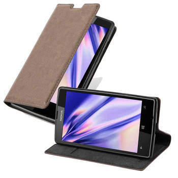 Cadorabo Hoesje geschikt voor Nokia Lumia 520 / 521 in KOFFIE BRUIN - Beschermhoes Case magnetische sluiting Cover