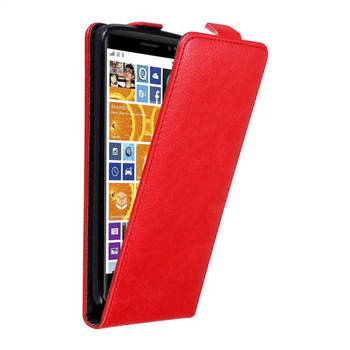 Cadorabo Hoesje geschikt voor Nokia Lumia 830 in APPEL ROOD - Beschermhoes Flip Case Cover magnetische sluiting