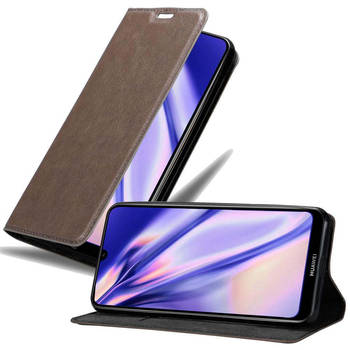 Cadorabo Hoesje geschikt voor Huawei Y6 2019 in KOFFIE BRUIN - Beschermhoes Case magnetische sluiting Cover