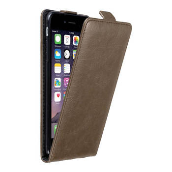 Cadorabo Hoesje geschikt voor Apple iPhone 6 PLUS / 6S PLUS in KOFFIE BRUIN - Beschermhoes Flip Case Cover magnetische