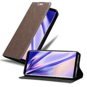 Cadorabo Hoesje geschikt voor Samsung Galaxy NOTE 9 in KOFFIE BRUIN - Beschermhoes Case magnetische sluiting Cover