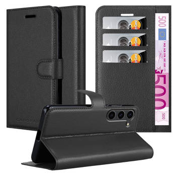 Cadorabo Hoesje geschikt voor Samsung Galaxy S23 in PHANTOM ZWART - Beschermhoes Cover magnetische sluiting Case