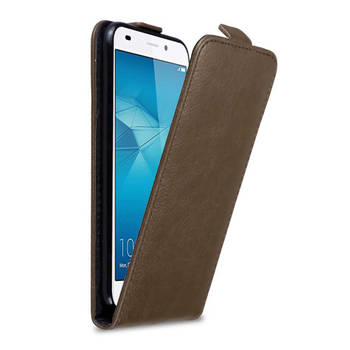 Cadorabo Hoesje geschikt voor Honor 5C in KOFFIE BRUIN - Beschermhoes Flip Case Cover magnetische sluiting