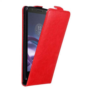 Cadorabo Hoesje geschikt voor Motorola MOTO Z in APPEL ROOD - Beschermhoes Flip Case Cover magnetische sluiting