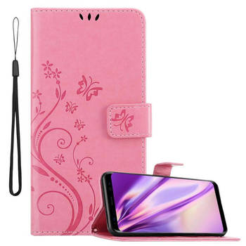 Cadorabo Hoesje geschikt voor Samsung Galaxy S8 PLUS in BLOEMEN ROZE - Beschermhoes Case Cover Bloemen magnetische