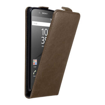 Cadorabo Hoesje geschikt voor Sony Xperia Z5 in KOFFIE BRUIN - Beschermhoes Flip Case Cover magnetische sluiting