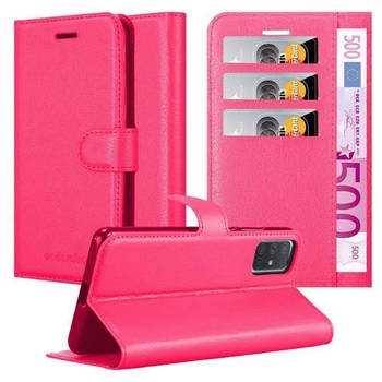 Cadorabo Hoesje geschikt voor Samsung Galaxy A71 5G in KERSEN ROZE - Beschermhoes Cover magnetische sluiting Case