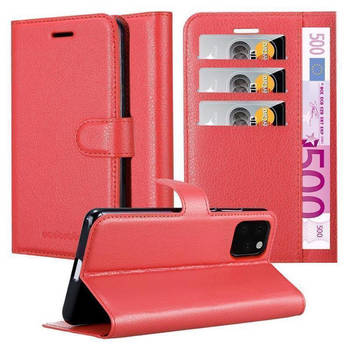 Cadorabo Hoesje geschikt voor Apple iPhone 11 PRO MAX in KARMIJN ROOD - Beschermhoes Cover magnetische sluiting Case