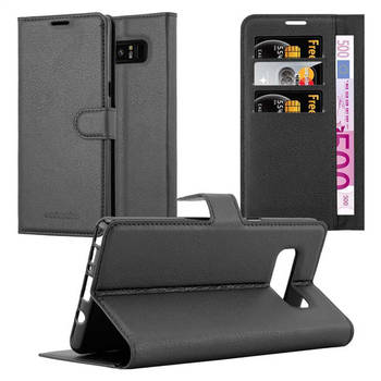 Cadorabo Hoesje geschikt voor Samsung Galaxy NOTE 8 in PHANTOM ZWART - Beschermhoes Cover magnetische sluiting Case