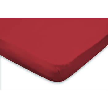 Eleganzzz Topper Hoeslaken Jersey Katoen Stretch - rood 140x210/220cm - 160x200cm