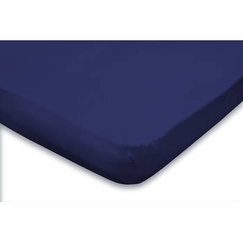 Eleganzzz Topper Hoeslaken Jersey Katoen Stretch - donker blauw 140x210/220cm - 160x200cm