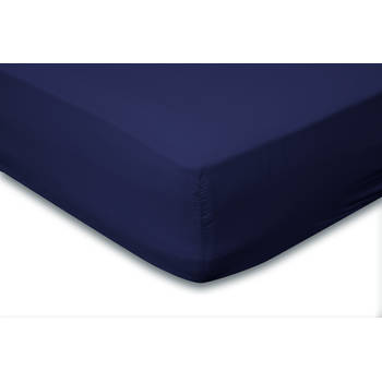 Eleganzzz Hoeslaken Jersey Katoen Stretch 35cm Hoge Hoek - donker blauw 140x210/220cm - 160x200cm