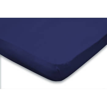 Eleganzzz Topper Hoeslaken Jersey Katoen Stretch - donker blauw 160x210/220cm - 180x200cm