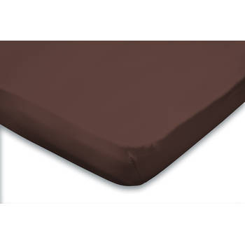 Eleganzzz Topper Hoeslaken Jersey Katoen Stretch - bruin 90x210/220 - 100x200