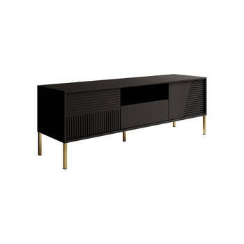 Meubella TV-Meubel Davey - Zwart - 155 cm