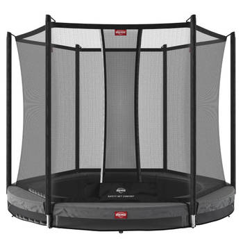 BERG Trampoline Favorit met Veiligheidsnet - Safetynet Comfort - InGround - 270 cm - Grijs