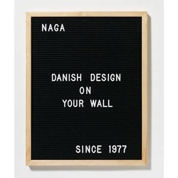 NAGA - Letterbord met 149 Witte Letters - zwart - 40 x 50 cm
