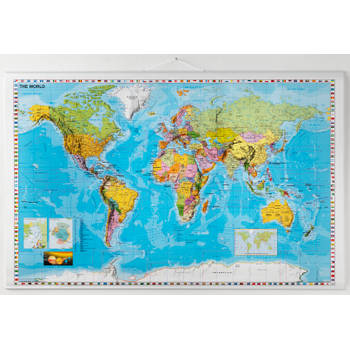 NAGA - Wereldkaart - Gekleurd - 137 x 89 cm