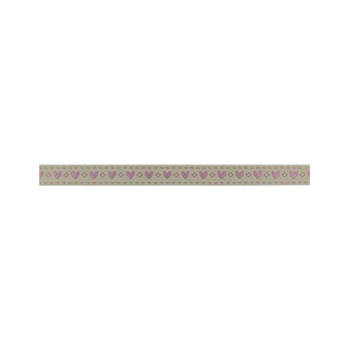 Band hartjes 15mm beige met lila