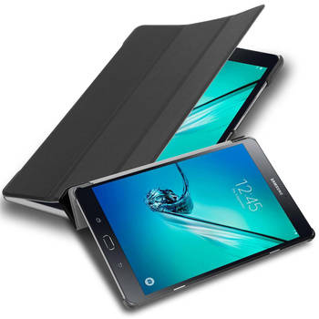 Cadorabo Tablet Hoesje geschikt voor Samsung Galaxy Tab S2 (8 inch) Case in SATIJN ZWART - Beschermhoes Cover Auto Wake
