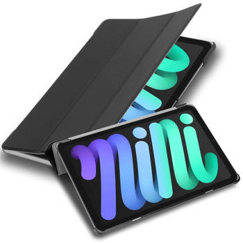 Cadorabo Tablet Hoesje geschikt voor Apple iPad MINI 6 (8.3 inch) Case in SATIJN ZWART - Beschermhoes Cover Auto Wake Up