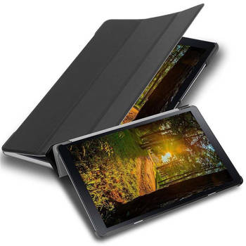 Cadorabo Tablet Hoesje geschikt voor Samsung Galaxy Tab A (10.5 inch) Case in SATIJN ZWART - Beschermhoes Cover Auto