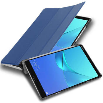 Cadorabo Tablet Hoesje geschikt voor Huawei MediaPad M5 8 (8.4 inch) Case in JERSEY DONKER BLAUW - Beschermhoes Cover