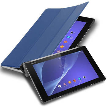 Cadorabo Tablet Hoesje geschikt voor Sony Xperia Tablet Z2 (10.1 inch) Case in JERSEY DONKER BLAUW - Beschermhoes Cover