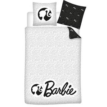 Barbie Dekbedovertrek, Black White - Eenpersoons - 140 x 200 - Polyester