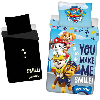 PAW Patrol Dekbedovertrek Glow in the Dark, Smile - Eenpersoons - 140 x 200 + 70 x 90 cm - Katoen