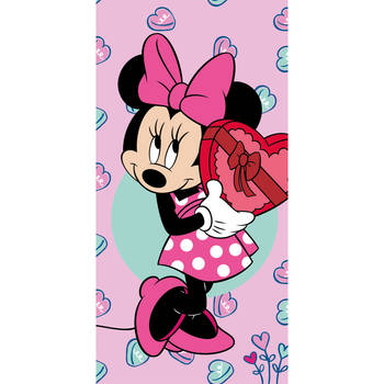 Disney Minnie Mouse Strandlaken Heart - 70 x 140 cm - Katoen