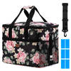 Packaway 4 Laags Geïsoleerde Koeltas - Lunchtas 40 liter - Black Flower